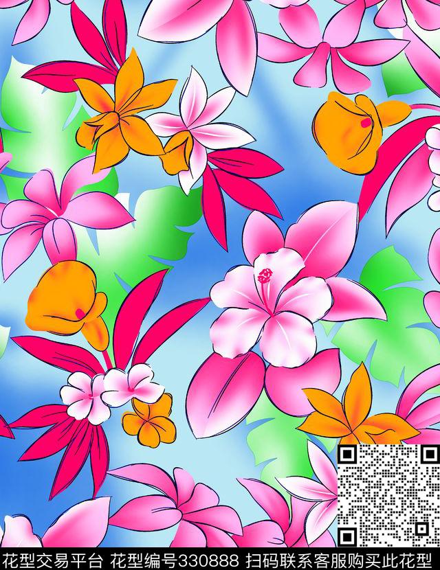 时尚夏日春夏传统印花华亿平台下载（图片编号: 330888） - 瓦栏（Walan）