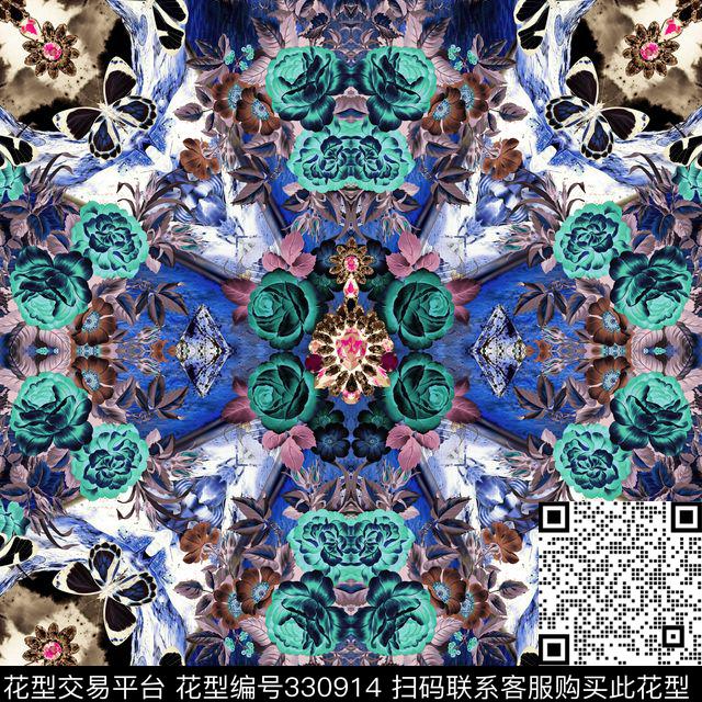 花卉休闲写实数码印花华亿平台下载（图片编号: 330914） - 瓦栏（Walan）