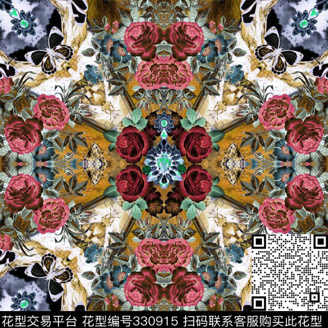 花卉休闲写实数码印花华亿平台下载（图片编号: 330915） - 瓦栏（Walan）