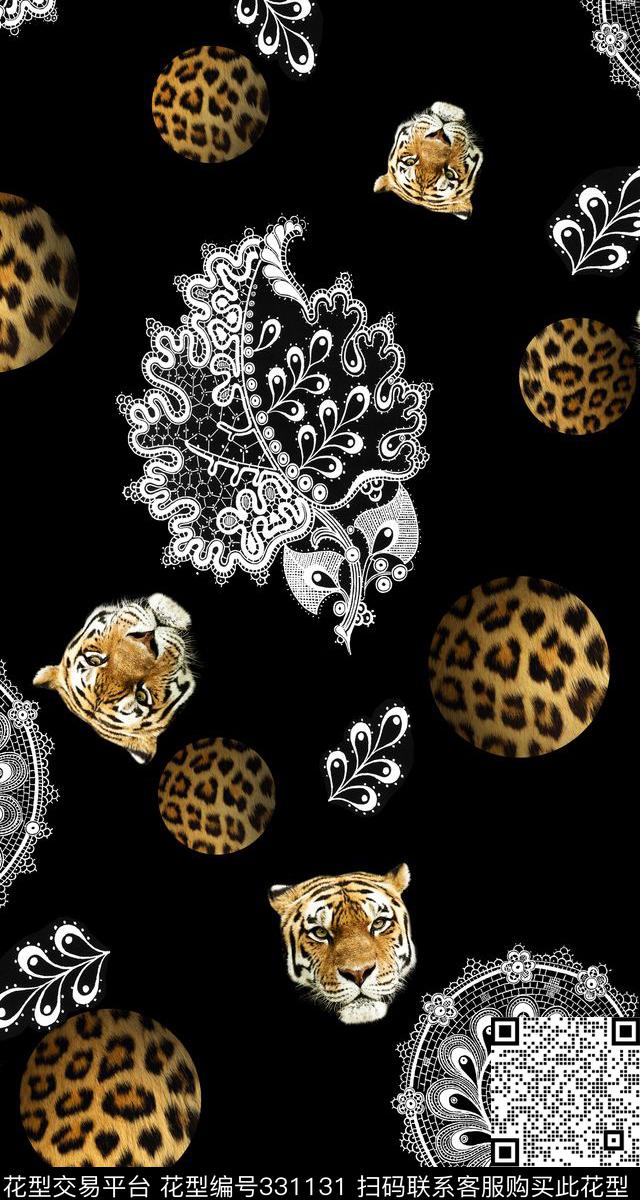 抽象豹纹手绘数码印花华亿平台下载（图片编号: 331131） - 瓦栏（Walan）