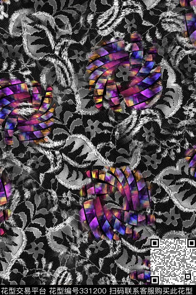 抽象数码印花华亿平台下载（图片编号: 331200） - 瓦栏（Walan）