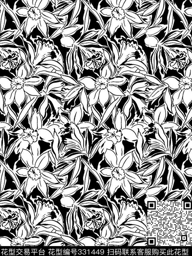 花卉传统印花华亿平台下载（图片编号: 331449） - 瓦栏（Walan）