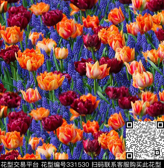 花卉数码印花华亿平台下载（图片编号: 331530） - 瓦栏（Walan）