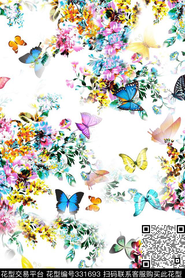 花卉动物纹数码印花华亿平台下载（图片编号: 331693） - 瓦栏（Walan）