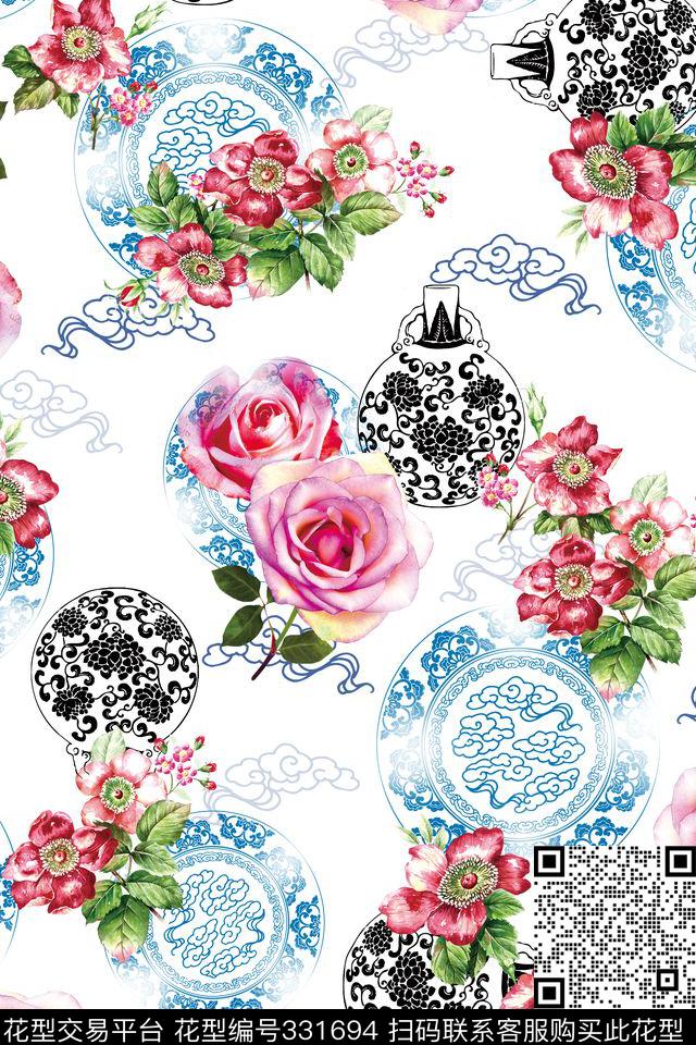 花卉数码印花华亿平台下载（图片编号: 331694） - 瓦栏（Walan）