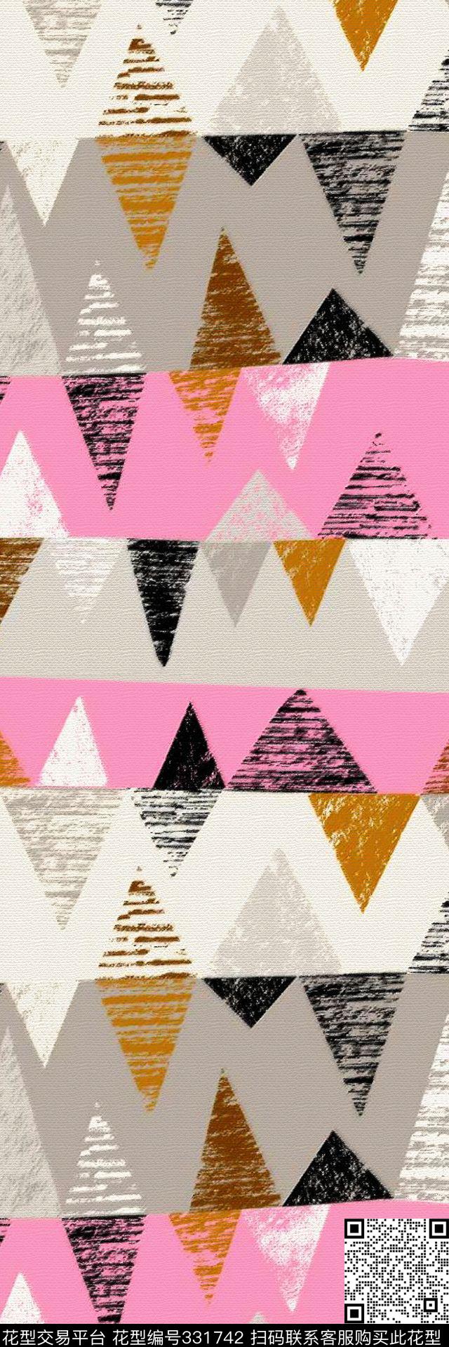 简约清新山峰传统印花华亿平台下载（图片编号: 331742） - 瓦栏（Walan）