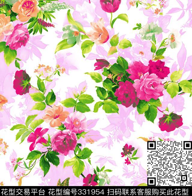 花卉-欧式花纹传统印花华亿平台下载（图片编号: 331954） - 瓦栏（Walan）