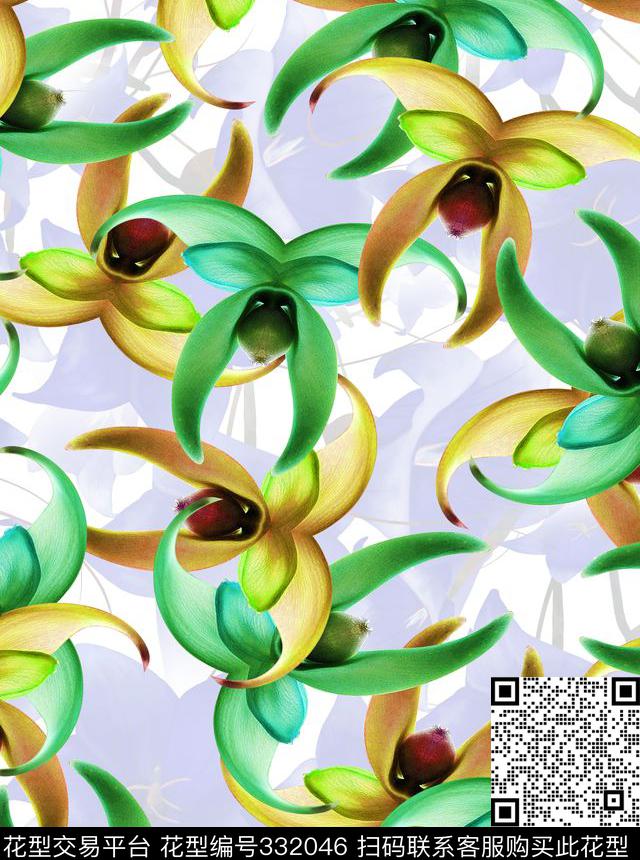 花鸟数码印花华亿平台下载（图片编号: 332046） - 瓦栏（Walan）