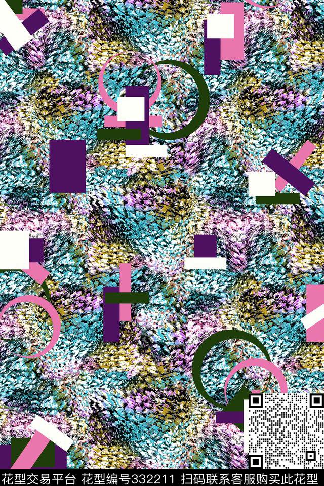 抽象数码印花华亿平台下载（图片编号: 332211） - 瓦栏（Walan）