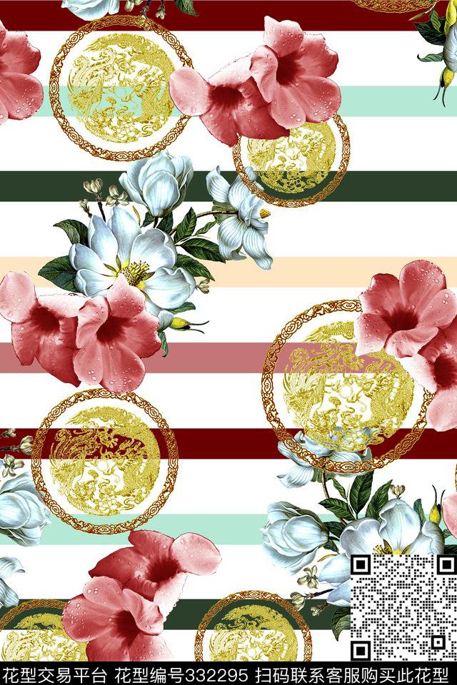 花卉数码印花华亿平台下载（图片编号: 332295） - 瓦栏（Walan）