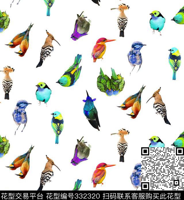 动物鸟儿数码印花华亿平台下载（图片编号: 332320） - 瓦栏（Walan）