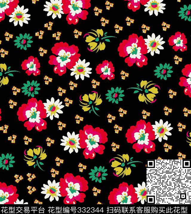 田园风花卉小花花卉传统印花华亿平台下载（图片编号: 332344） - 瓦栏（Walan）