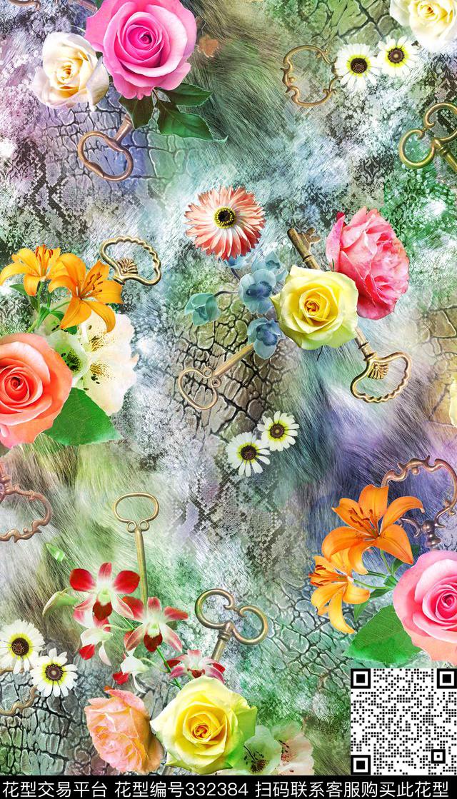 花卉动物纹数码印花华亿平台下载（图片编号: 332384） - 瓦栏（Walan）