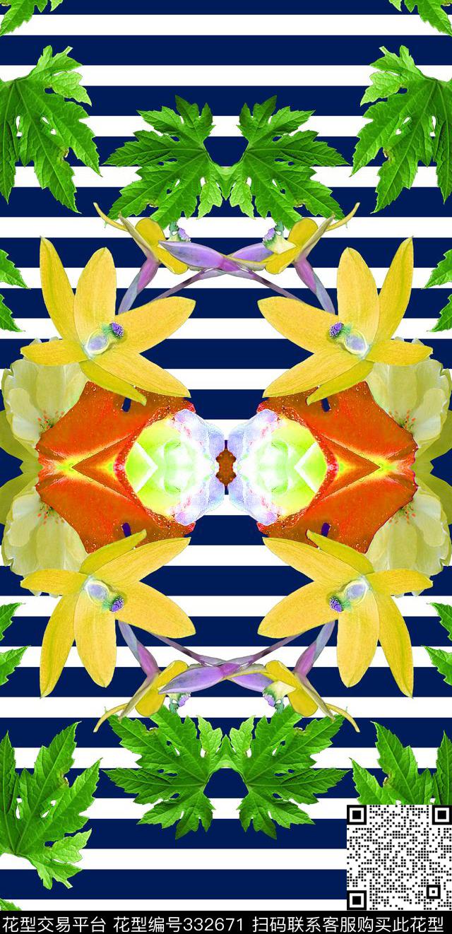 欧美女装花卉数码印花华亿平台下载（图片编号: 332671） - 瓦栏（Walan）