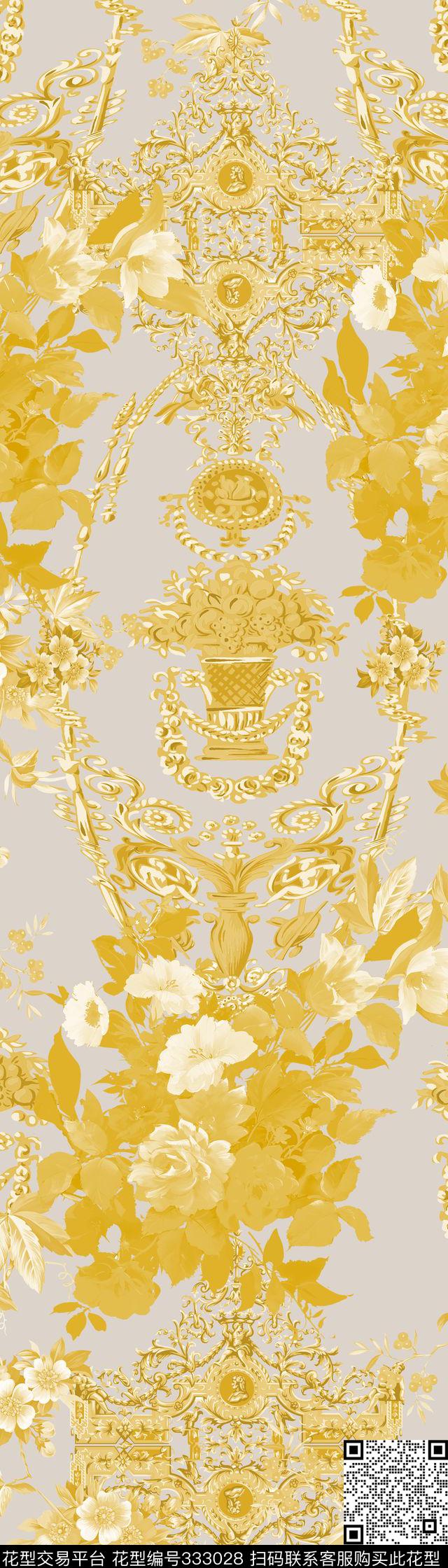 欧式宫廷风欧式花纹墙布壁纸数码印花华亿平台下载（图片编号: 333028） - 瓦栏（Walan）