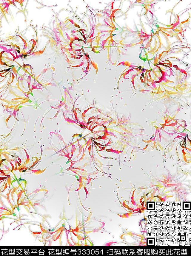 抽象抽象花花数码印花华亿平台下载（图片编号: 333054） - 瓦栏（Walan）