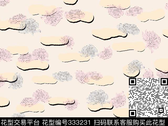 抽象几何纯色底数码印花华亿平台下载（图片编号: 333231） - 瓦栏（Walan）