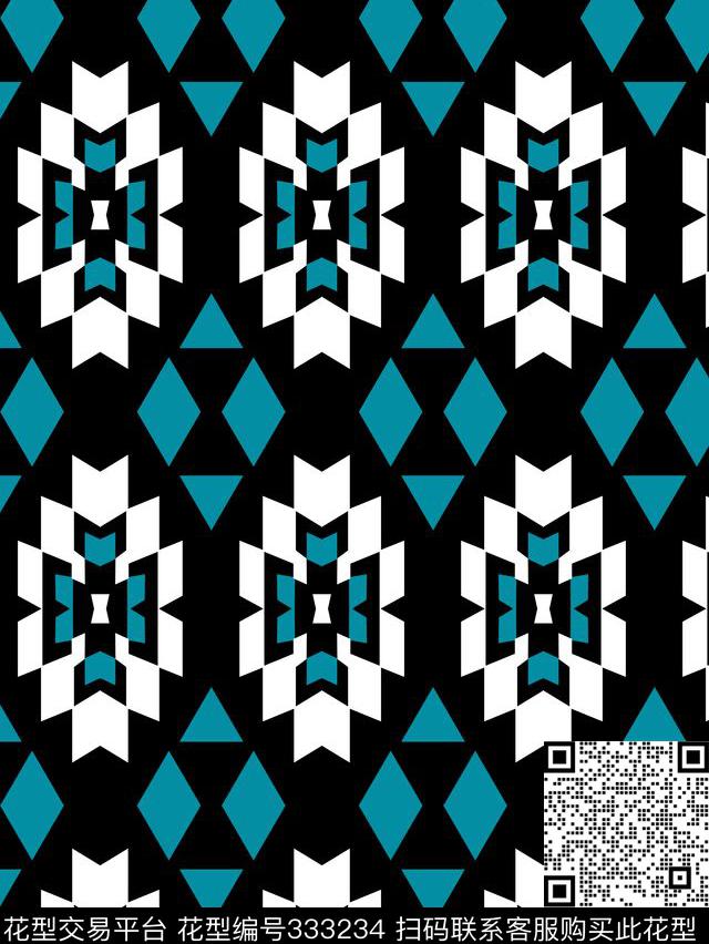 几何传统印花华亿平台下载（图片编号: 333234） - 瓦栏（Walan）