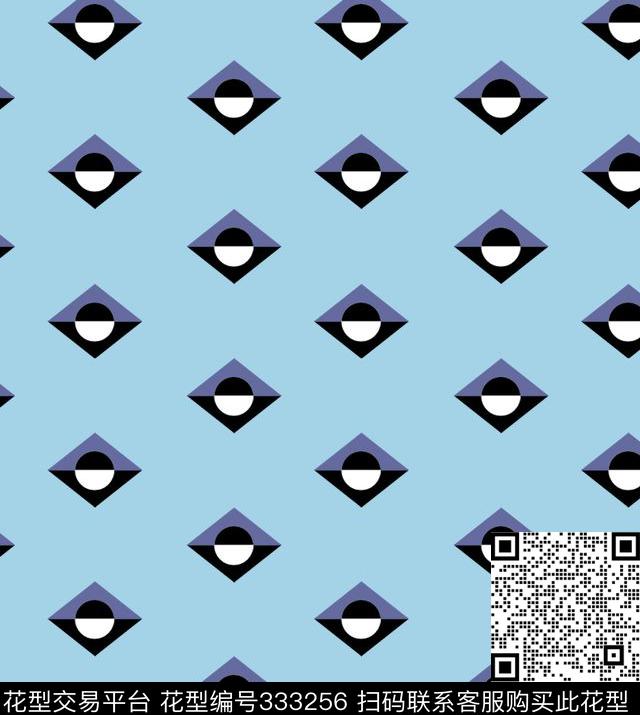 衬衫印花几何方块几何传统印花华亿平台下载（图片编号: 333256） - 瓦栏（Walan）