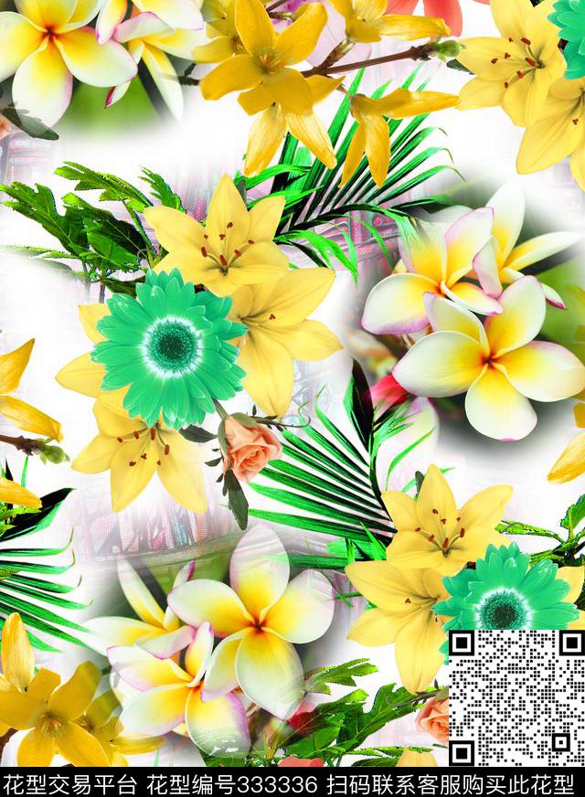 女装花鸟兰花数码印花华亿平台下载（图片编号: 333336） - 瓦栏（Walan）