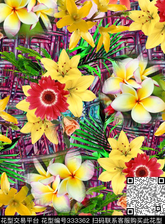 欧美花花园数码印花华亿平台下载（图片编号: 333362） - 瓦栏（Walan）