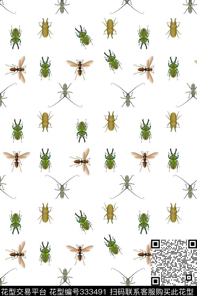 休闲写实动物数码印花华亿平台下载（图片编号: 333491） - 瓦栏（Walan）