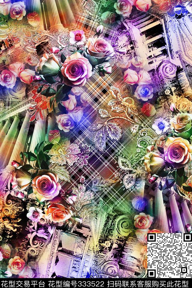 花卉风景数码印花华亿平台下载（图片编号: 333522） - 瓦栏（Walan）