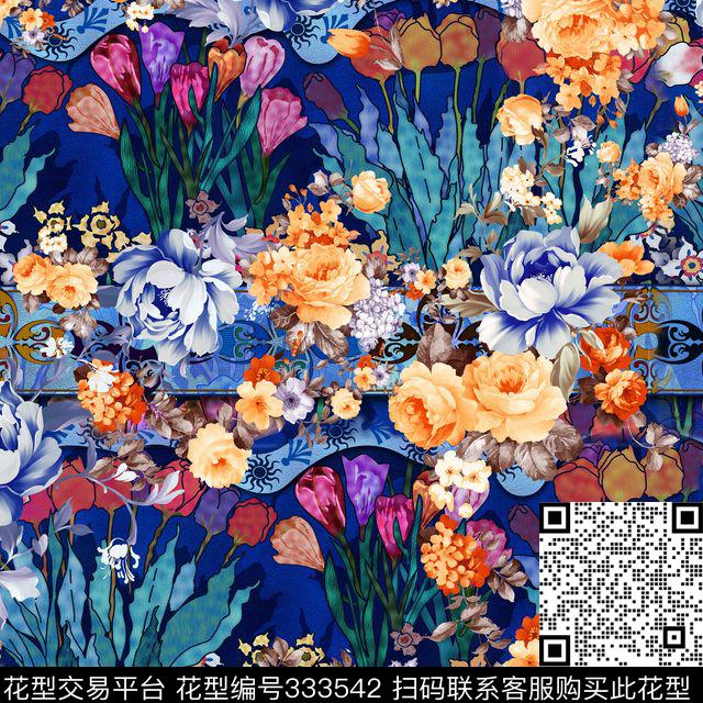 花花卉数码印花华亿平台下载（图片编号: 333542） - 瓦栏（Walan）