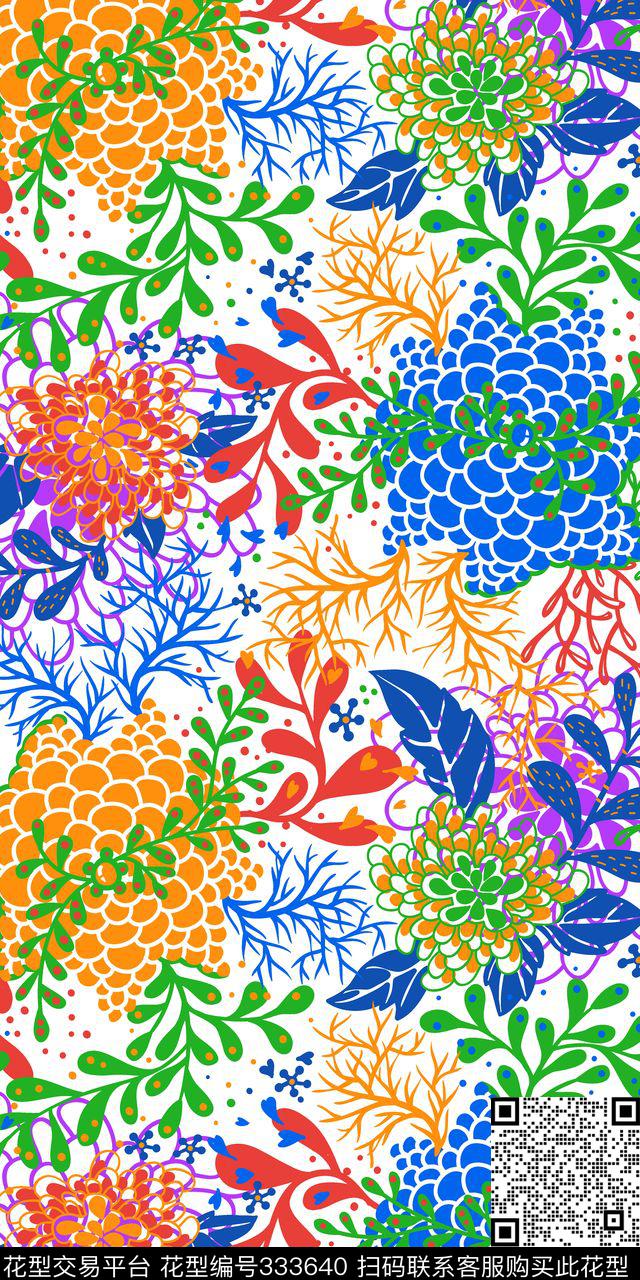 花卉-欧式花纹传统印花华亿平台下载（图片编号: 333640） - 瓦栏（Walan）