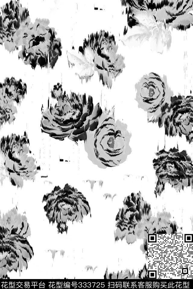 花卉休闲抽象数码印花华亿平台下载（图片编号: 333725） - 瓦栏（Walan）