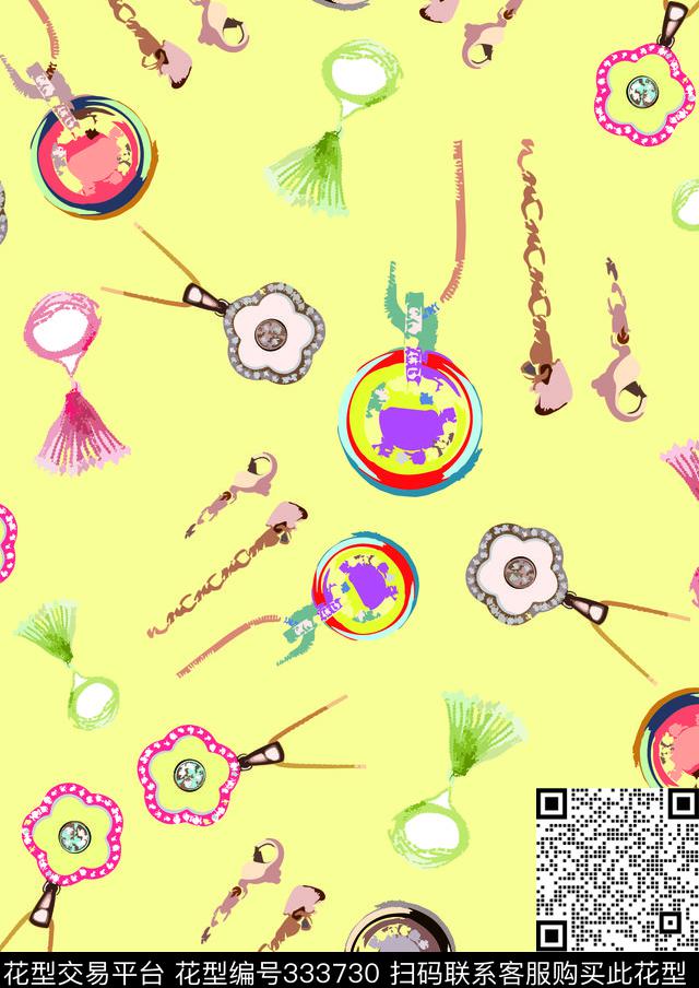 时尚珠宝抽象传统印花华亿平台下载（图片编号: 333730） - 瓦栏（Walan）