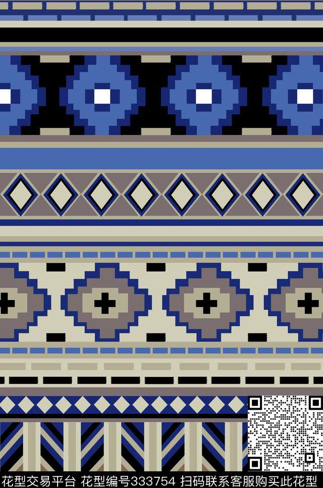 民族几何几何传统印花华亿平台下载（图片编号: 333754） - 瓦栏（Walan）