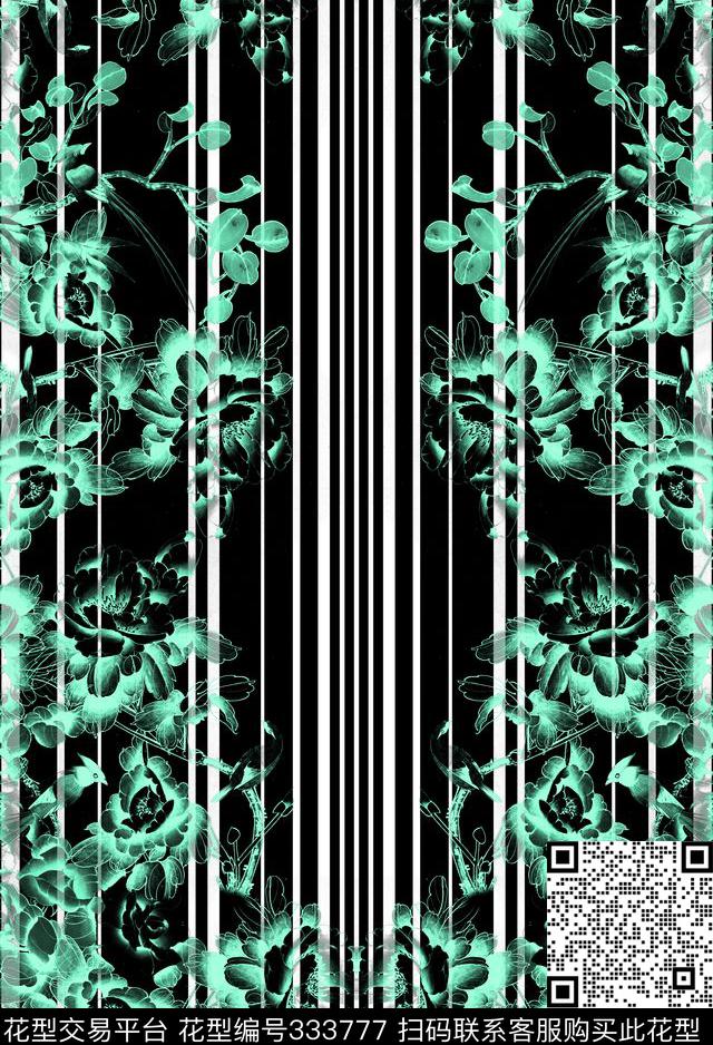 花卉休闲抽象数码印花华亿平台下载（图片编号: 333777） - 瓦栏（Walan）