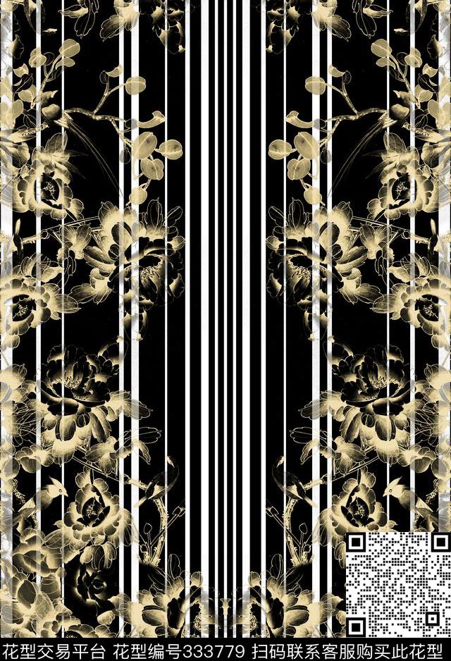 花卉休闲抽象数码印花华亿平台下载（图片编号: 333779） - 瓦栏（Walan）