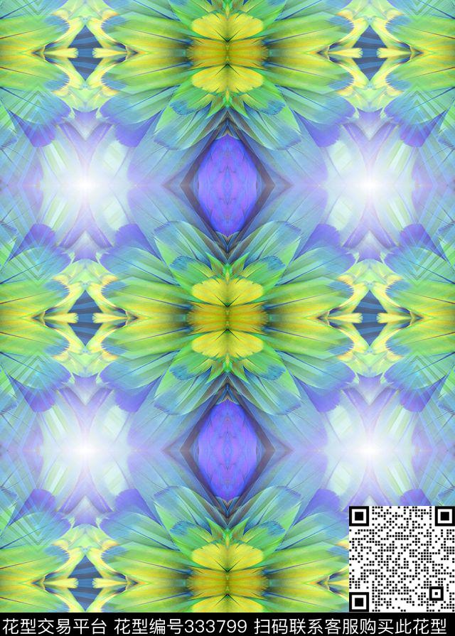 抽象色块花卉传统印花华亿平台下载（图片编号: 333799） - 瓦栏（Walan）