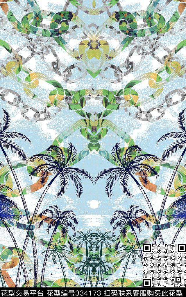 M-热带风/Tropical数码印花华亿平台下载（图片编号: 334173） - 瓦栏（Walan）