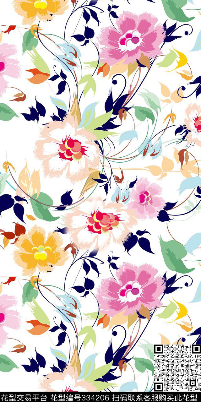 花卉-欧式花纹传统印花华亿平台下载（图片编号: 334206） - 瓦栏（Walan）
