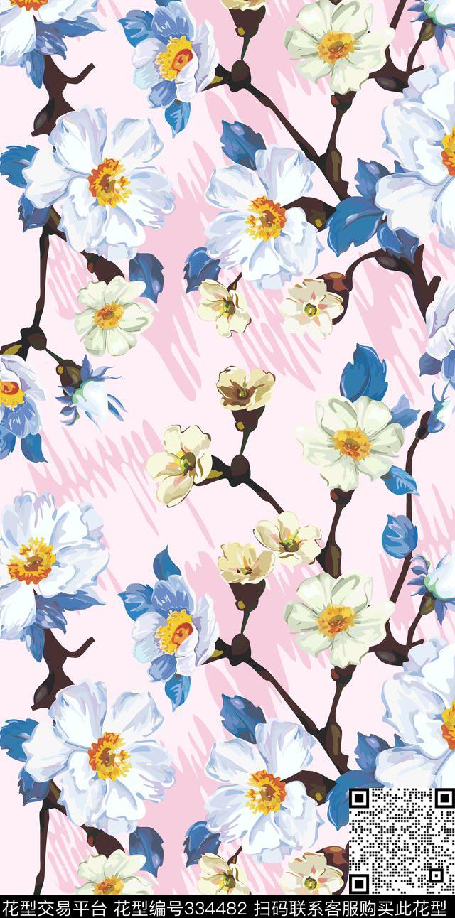 花卉-欧式花纹传统印花华亿平台下载（图片编号: 334482） - 瓦栏（Walan）