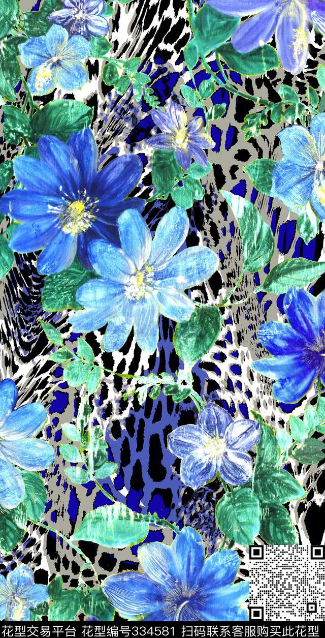 花卉数码印花华亿平台下载（图片编号: 334581） - 瓦栏（Walan）