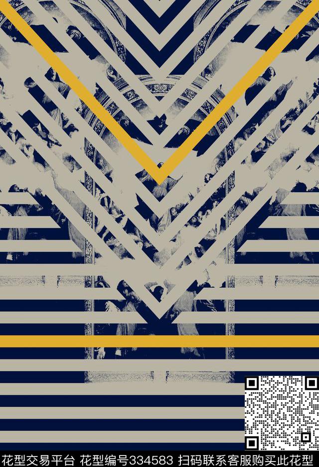 宗教条纹几何传统印花华亿平台下载（图片编号: 334583） - 瓦栏（Walan）