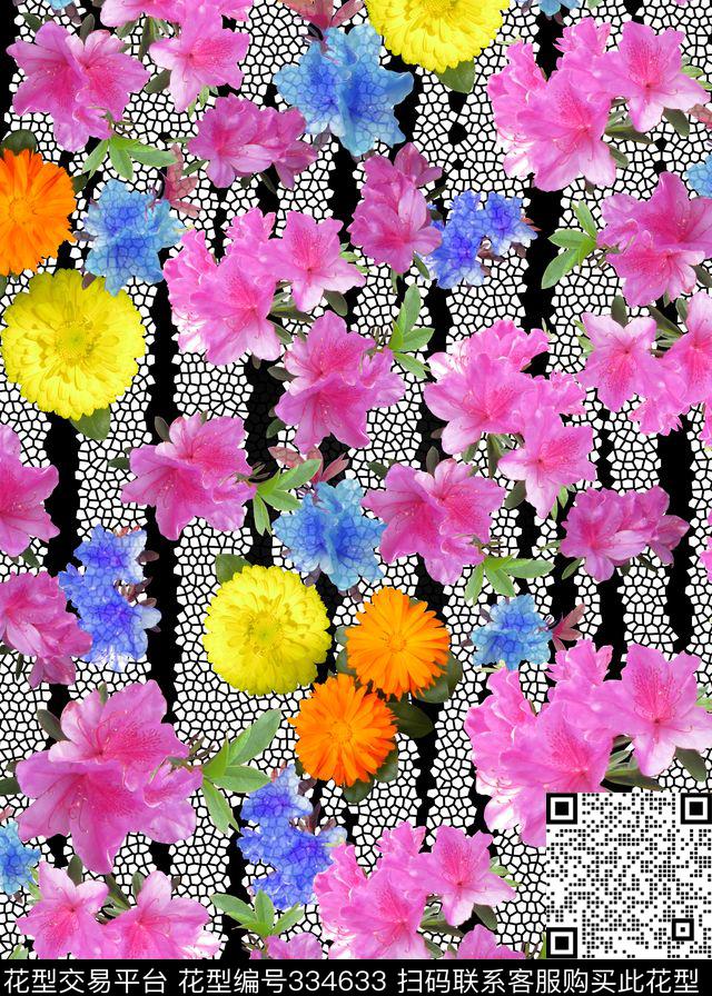 花卉数码印花华亿平台下载（图片编号: 334633） - 瓦栏（Walan）