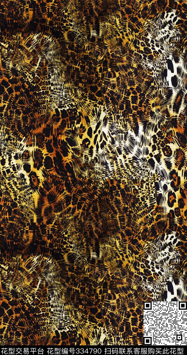 豹纹动物纹男装数码印花华亿平台下载（图片编号: 334790） - 瓦栏（Walan）