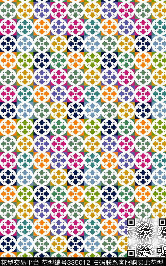 复古几何传统印花华亿平台下载（图片编号: 335012） - 瓦栏（Walan）