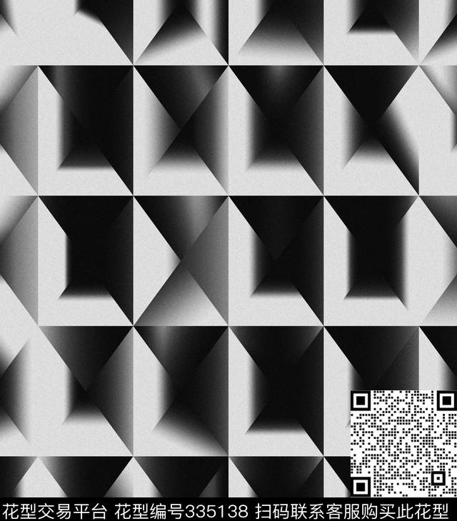 几何渐变乔治·阿玛尼数码印花华亿平台下载（图片编号: 335138） - 瓦栏（Walan）