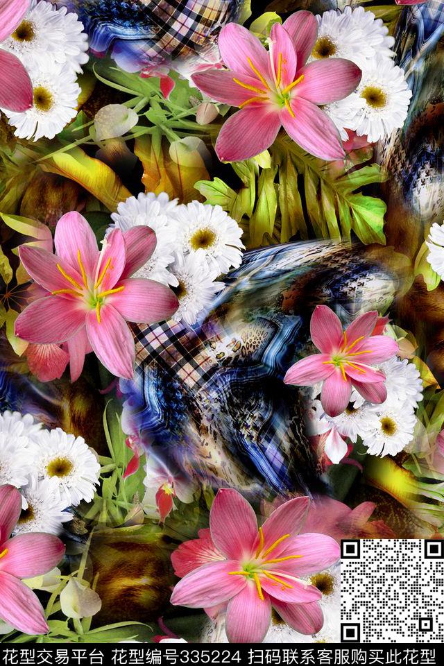 花卉数码印花华亿平台下载（图片编号: 335224） - 瓦栏（Walan）