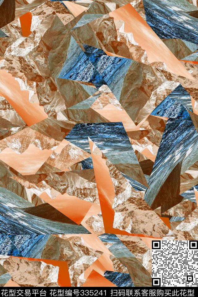 休闲抽象怀旧数码印花华亿平台下载（图片编号: 335241） - 瓦栏（Walan）