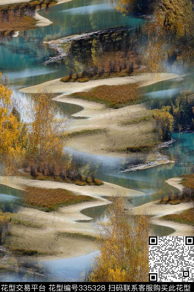 休闲写实数码印花华亿平台下载（图片编号: 335328） - 瓦栏（Walan）