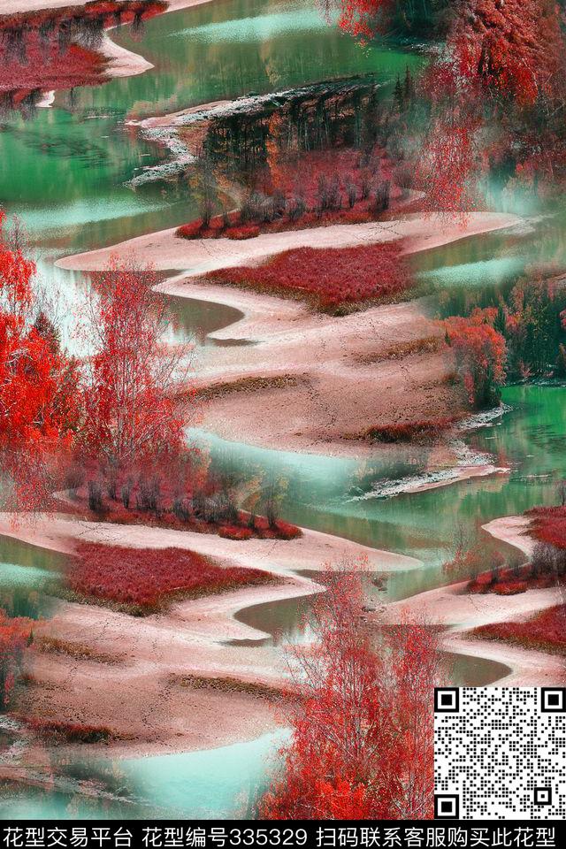 休闲写实数码印花华亿平台下载（图片编号: 335329） - 瓦栏（Walan）