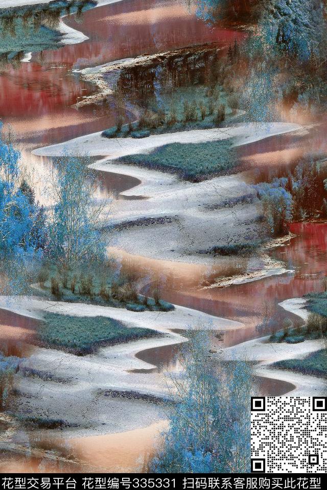 休闲写实数码印花华亿平台下载（图片编号: 335331） - 瓦栏（Walan）