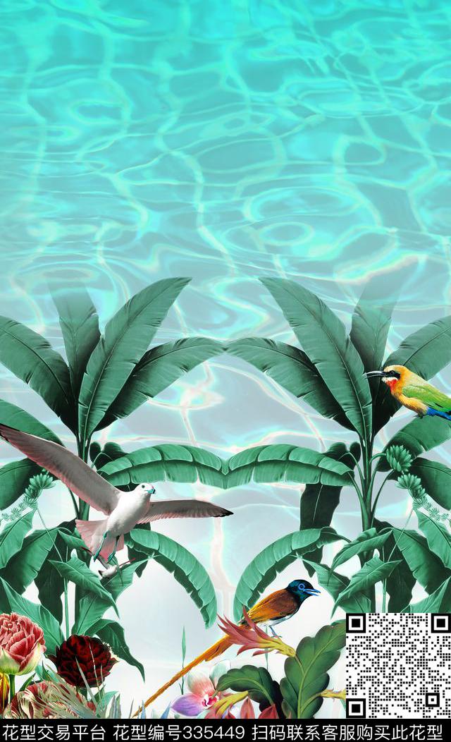 花卉动物纹水果、叶子数码印花华亿平台下载（图片编号: 335449） - 瓦栏（Walan）